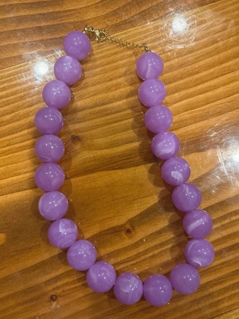 Purple Beaded Necklace Like New